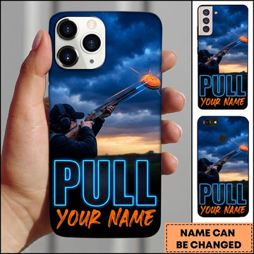 Maxcorners Sunset Trap Shooter Pull Clay Target Personalized Name Trap Shooting Phone Case