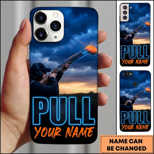 Maxcorners Sunset Trap Shooter Pull Clay Target Personalized Name Trap Shooting Phone Case