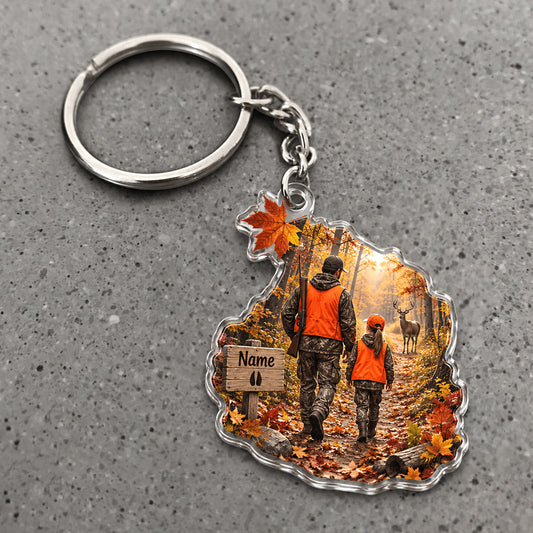 Maxcorners Hunting Friends Autumn Field Scene Custom Name Trap Hunting Custom Gift 2D Flat Acrylic Ornament, Keychain