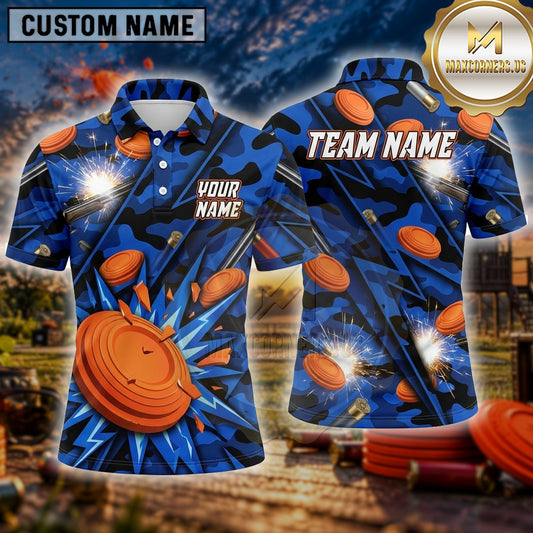 Maxcorners Trap Shooting Shirt Clay Target Shooting Explosive Shards Multiple Options Personalized Name, Team Name 3D Shirt