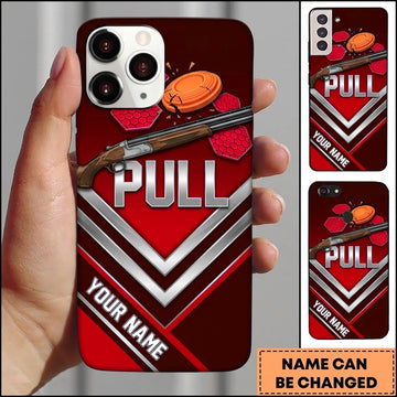 Maxcorners Chevron Shotgun Pull Clay Target Personalized Name Trap Shooting Phone Case