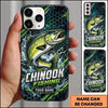 Maxcorners Fishing Hexagon Water Splash Artwork Multiple Options Personalized Name Phone Case (13 Fish Species)
