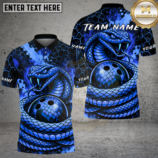Maxcorners Bowling Snake Coiled Ball Venomous Scales Multiple Options Personalized Name, Team Name 3D Shirt