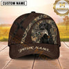 Maxcorners Dark Brown Leather Cross Strap Duck Hunting With Dogs Multi Options Personalized Name 3D Cap