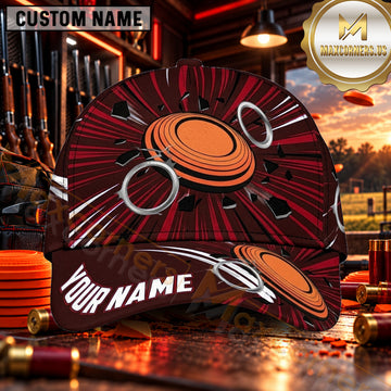Maxcorners Clay Target Shockwave Trap Shooting Personalized Name 3D Cap