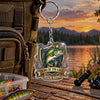 Maxcorners King of the Lake Fishing Crest Personalized Name 2D Acrylic Keychain Ornament (8 Fish Species)