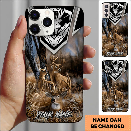 Maxcorners Deer Hunting Whitetail Buck Forest Wildlife Multiple Options Personalized Name Phonecase