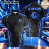 Maxcorners Modern Geometric Stripe 8 Ball Pool Multiple Options Personalized Name, Team Name 3D Shirt