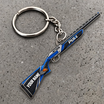Maxcorners Shotgun Lightning Stripe Shooting Design Custom Name Trap Shooting Custom Gift 2D Flat Acrylic Ornament, Keychain