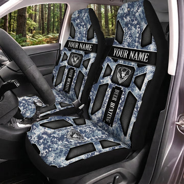 Maxcorners Hunting Blue Tactical Armor Woodland Personalized Name Car Seat Covers