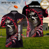 Maxcorners Shooting Sports Grim Reaper Skull Flame Multiple Options Personalized Name, Team Name 3D Shirt