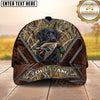 Maxcorners Wood Grain Geometric Marsh Camo Dog Hunting Multicolor Options Personalized Name 3D Cap