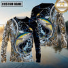 Maxcorners Fishing Hook Water Splash Camouflage Personalized Name 3D Long Sleeve Shirt ( 13 Fish Species)