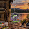 Maxcorners Purple Neon Fishing Artwork Personalized Name 2D Acrylic Keychain Ornament (8 Fish Species)