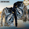 Maxcorners Fishing Hook Water Splash Camouflage Personalized Name 3D Long Sleeve Shirt ( 13 Fish Species)