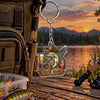 Maxcorners Rustic Beer Mug Fishing Badge Personalized Name 2D Acrylic Keychain Ornament (13 Fish Species)