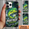 Maxcorners Fishing Hexagon Water Splash Artwork Multiple Options Personalized Name Phone Case (13 Fish Species)