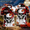 Maxcorners Skull Dripping Flame Artwork Multiple Options Personalized Name, Team Name 3D Shirt