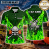 Maxcorners Skull Flaming Crossed Rifles Multiple Options Personalized Name, Team Name 3D Shirt
