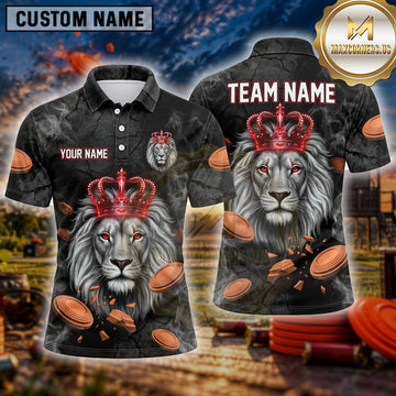 Maxcorners Lion Royal Crown Multiple Options Personalized Name, Team Name 3D Shirt