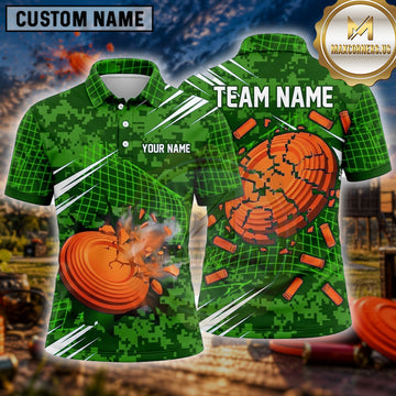Maxcorners Clay Shooting Shattered Target Impact Multiple Options Personalized Name, Team Name 3D Shirt