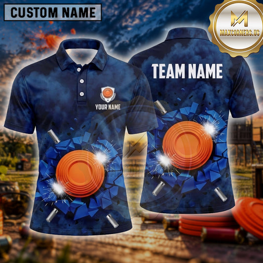 Maxcorners Trap Shooting Shirt Clay Target Shooting Electric Disc Multiple Options Personalized Name, Team Name 3D Shirt