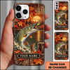 Maxcorners Fishing Autumn Lake Sunset Artwork Multiple Options Personalized Name Phone Case (13 Fish Species)