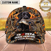 Maxcorners Dog Hunting And Duck Hunting Flying Waterfowl Design Multiple Options Personalized Name 3D Cap