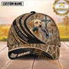 Maxcorners Black Wave Cross Marsh Camo Dog Hunting Multicolor Options Personalized Name 3D Cap
