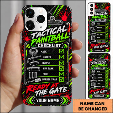 Maxcorners Paintball Tactical Checklist Ready At The Gate Personalized Name 3D Phone Case