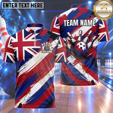 Maxcorners American Bowling Shirt Fiery Phoenix Flag Artwork Multiple Options Personalized Name, Team Name 3D Shirt