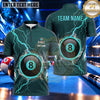 Maxcorners Cracked Marble Thunderbolt Pool Multiple Options Personalized Name, Team Name 3D Shirt