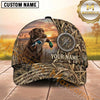 Maxcorners Sunset Marshland Compass Emblem Duck Hunting With Dogs Multi Options Personalized Name 3D Cap