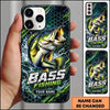 Maxcorners Fishing Hexagon Water Splash Artwork Multiple Options Personalized Name Phone Case (13 Fish Species)