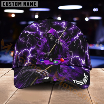 Maxcorners Billiards 8 Ball Purple Lightning Electric Multiple Options Personalized Name 3D Cap