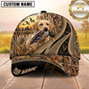 Maxcorners Sunset Marshland Gold Trim Duck Hunting Dog Cap, Multiple Breeds Personalized Name 3D Cap
