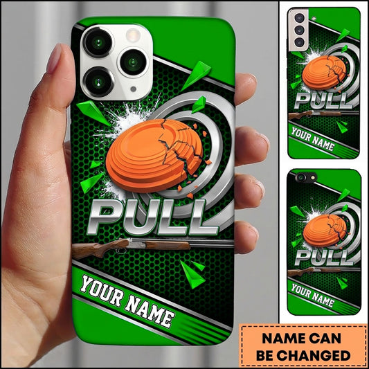 Maxcorners Shattered Target Emblem Pull Clay Target Personalized Name Trap Shooting Phone Case