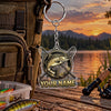 Maxcorners Classic Monochrome Fishing Hook Artwork Personalized Name 2D Acrylic Keychain Ornament (8 Fish Species)