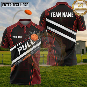 (5 Colors) Maxcorners Trap Shooting PULL Clay Target Diagonal Sport Stripes Multiple Options Personalized Name, Team Name 3D Shirt