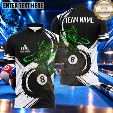 Maxcorners Minimalist Brushstroke 8 Ball Pool Multiple Options Personalized Name, Team Name 3D Shirt