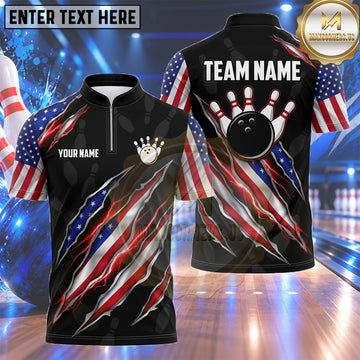 Maxcorners Canadian Bowling Jersey Urban Skyline Maple Leaf Multiple Options Personalized Name, Team Name 3D Shirt