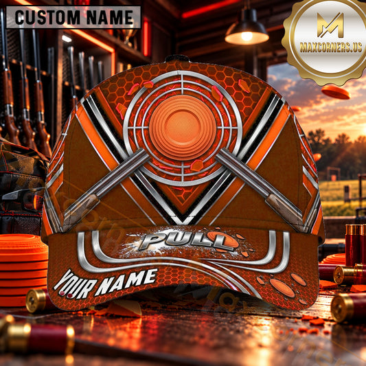 Maxcorners Crossed Shotguns Target Crosshair Trap Shooting Personalized Name 3D Cap