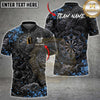 Maxcorners Darts Samurai Dragon Floral Dartboard Graphic Multiple Options Personalized Name, Team Name 3D Shirt