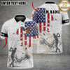 Maxcorners Golf American Flag Eagle Golfer Grunge Design Multiple Options Personalized Name, Team Name 3D Shirt