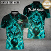 Maxcorners Bowling Shirt Fierce Wolf Fire Bowling Ball and Pins Multiple Options Personalized Name, Team Name 3D Shirt
