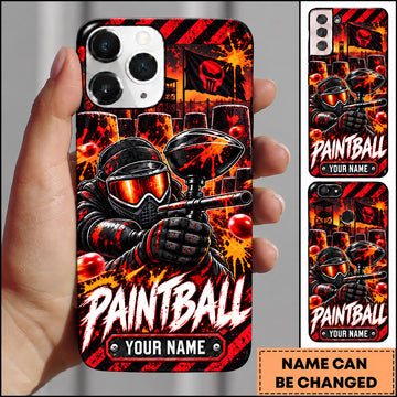 Maxcorners Paintball Armored Soldier Explosion Personalized Name 3D Phone Case