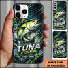 Maxcorners Fishing Hexagon Water Splash Artwork Multiple Options Personalized Name Phone Case (13 Fish Species)