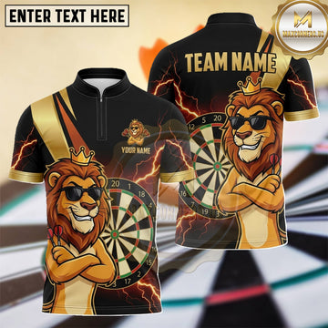 Maxcorners Lion Champion Fiery Dartboard Multiple Options Personalized Name, Team Name 3D Shirt