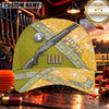 Maxcorners Ornate Shotgun Blue Marble Trap Shooting Personalized Name 3D Cap