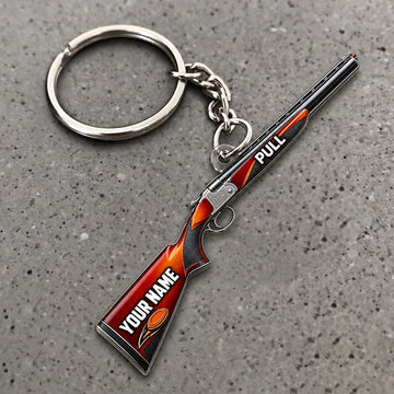 Maxcorners Shotgun Fiery Sporting Clays Design Custom Name Trap Shooting Custom Gift 2D Flat Acrylic Ornament, Keychain